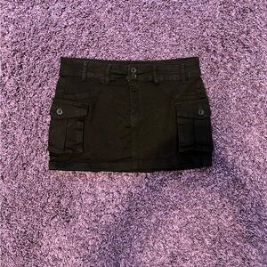 Black mini cargo skirt with pockets